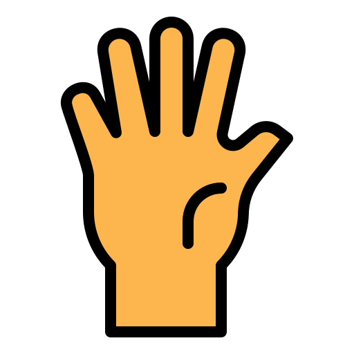 vijf vingers Generic Outline Color icoon