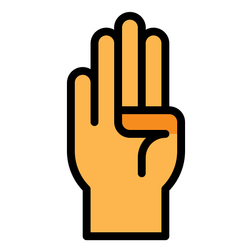 Четыре пальца Generic Outline Color иконка