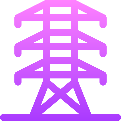 電気塔 Basic Gradient Lineal color icon