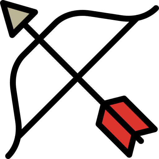 arco y flecha Generic Outline Color icono