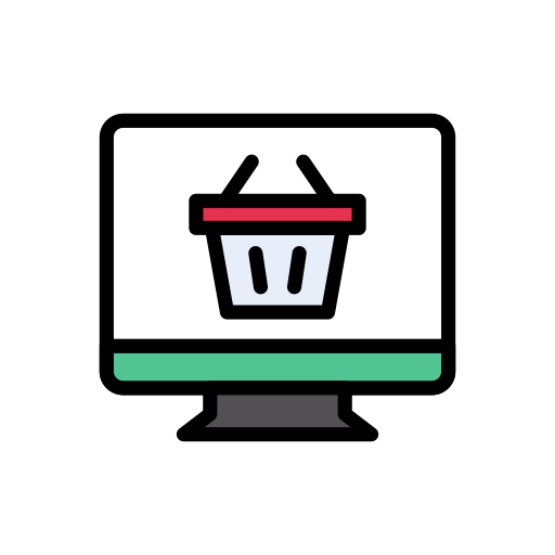 Online shopping Vector Stall Lineal Color icon