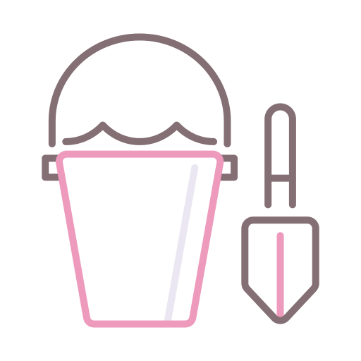 cubo de arena Flaticons Lineal Color icono