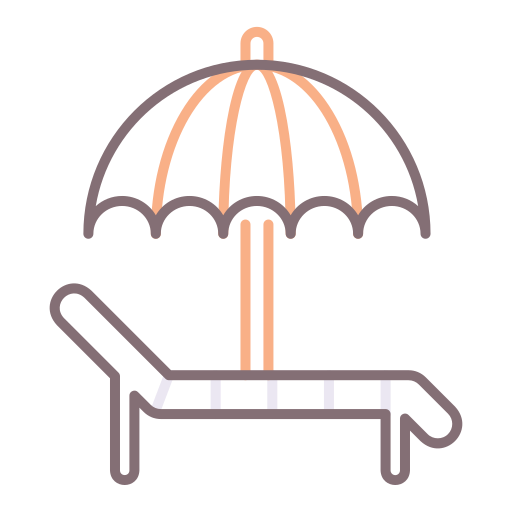 silla de playa Flaticons Lineal Color icono