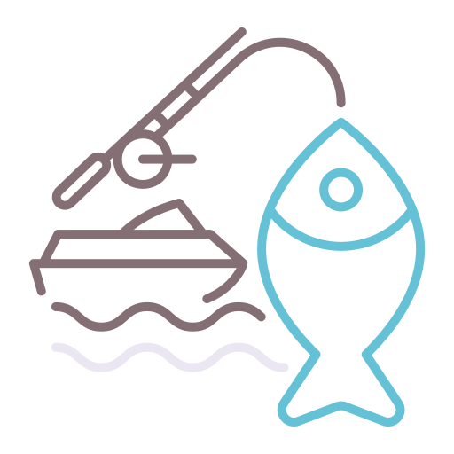Рыбная ловля Flaticons Lineal Color иконка