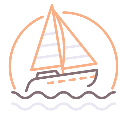 barca a vela Flaticons Lineal Color icona