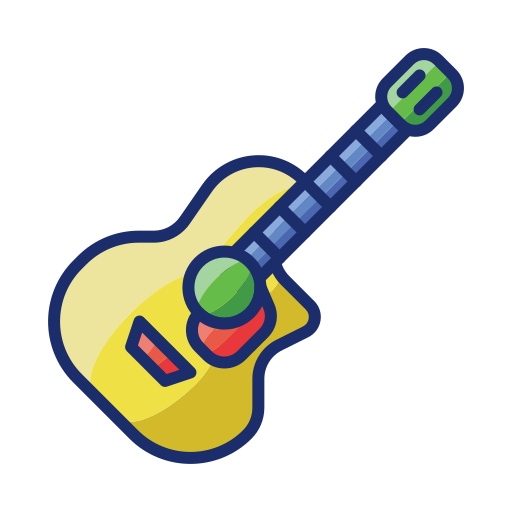 akustische gitarre Flaticons Lineal Color icon