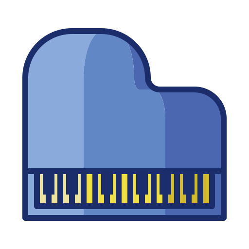 fortepian Flaticons Lineal Color ikona