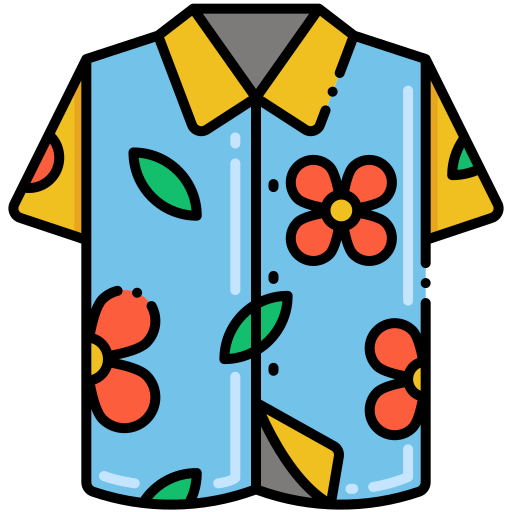 camisa havaiana Flaticons Lineal Color Ícone