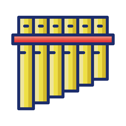 Pan flute Flaticons Lineal Color icon