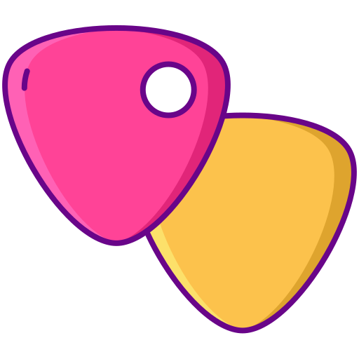 Guitar pick Flaticons Lineal Color icon