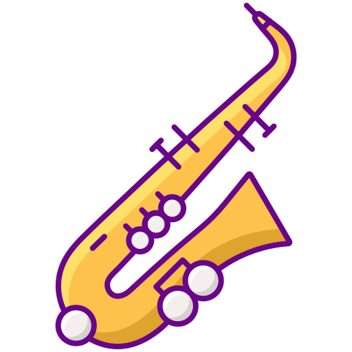 saxofoon Flaticons Lineal Color icoon