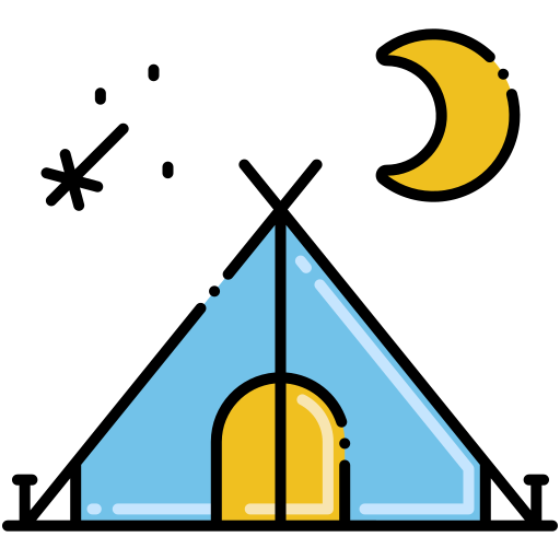 텐트 Flaticons Lineal Color icon