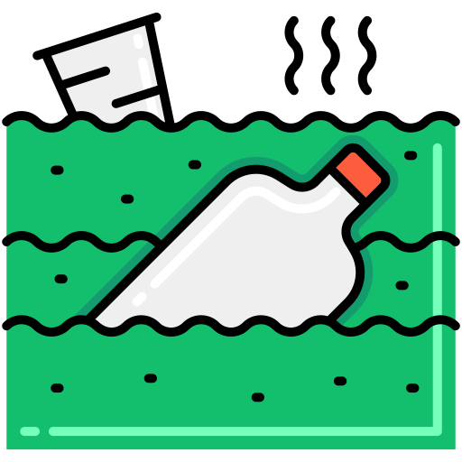 Water pollution Flaticons Lineal Color icon