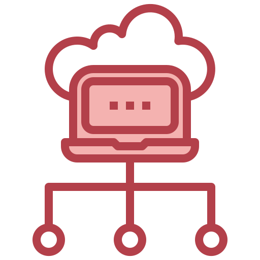 Cloud hosting Surang Red icon