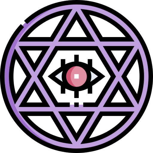 Hexagram Detailed Straight Lineal color icon