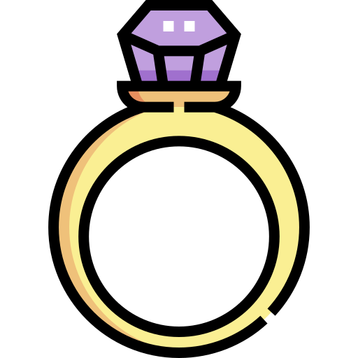anello di diamanti Detailed Straight Lineal color icona
