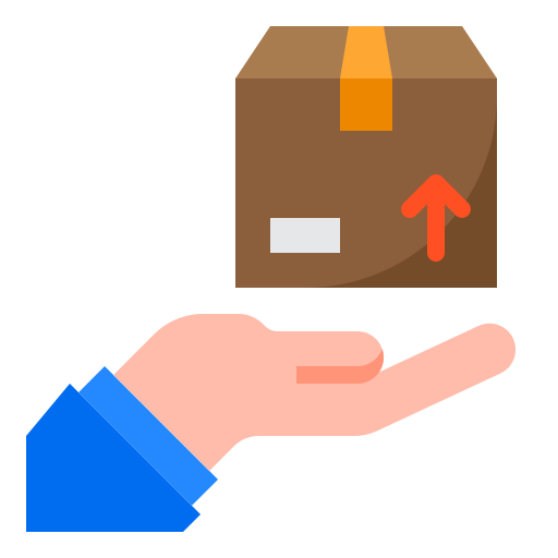 caja de entrega srip Flat icono