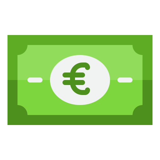 soldi dell'euro srip Flat icona
