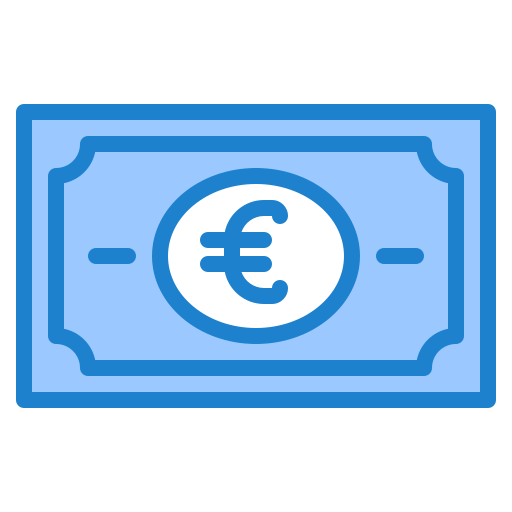 soldi dell'euro srip Blue icona