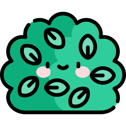 arbusto Kawaii Lineal color icono