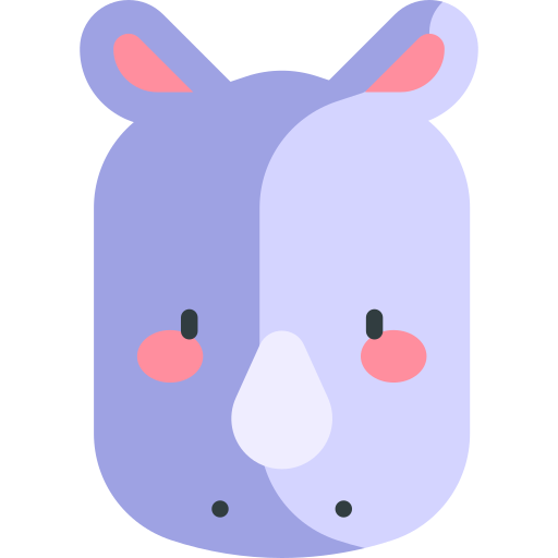 코뿔소 Kawaii Flat icon