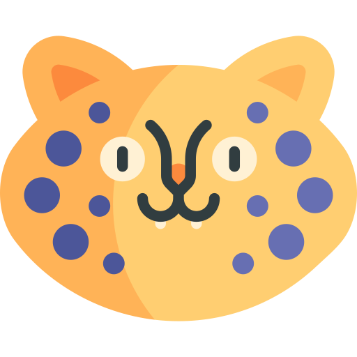 leopardo Kawaii Flat icona