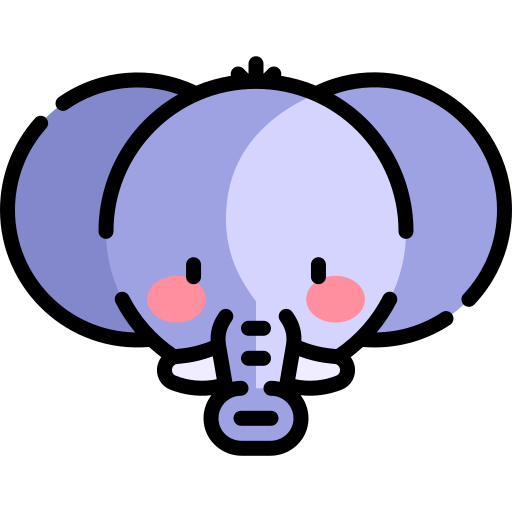 słoń Kawaii Lineal color ikona