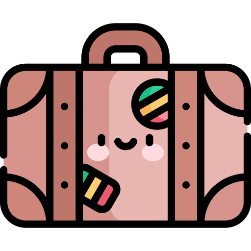 borsa da viaggio Kawaii Lineal color icona