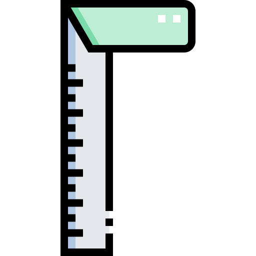 regla cuadrada Detailed Straight Lineal color icono