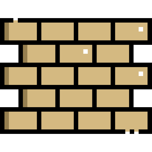 muro di mattoni Detailed Straight Lineal color icona