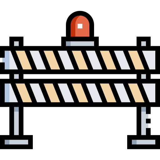 bloqueio de estrada Detailed Straight Lineal color Ícone