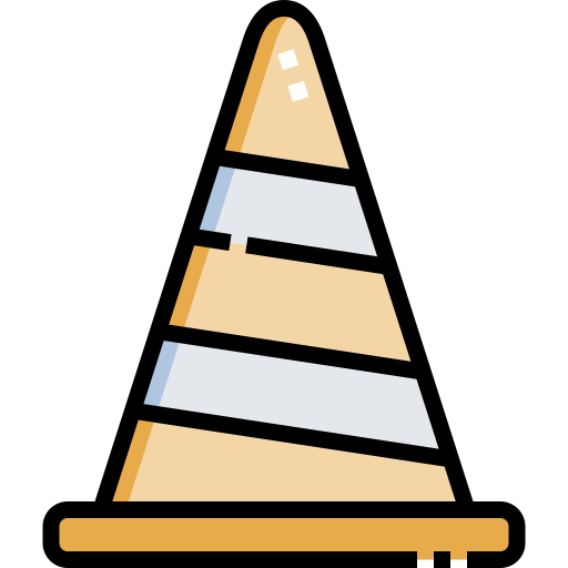 Дорожный конус Detailed Straight Lineal color иконка