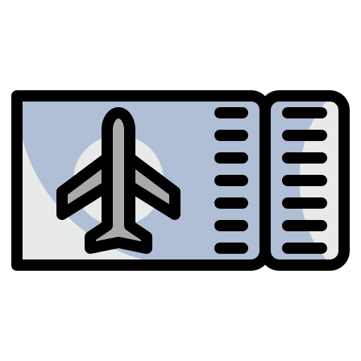 biglietto aereo Generic Outline Color icona