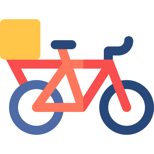 bici di consegna Basic Rounded Flat icona