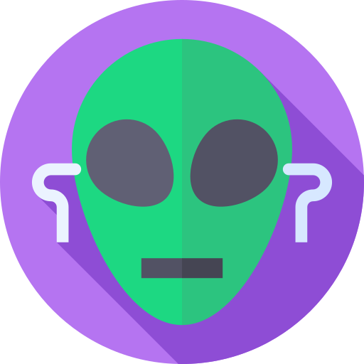 Alien mask Flat Circular Flat icon