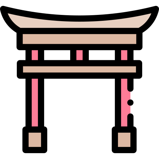 portão torii Detailed Rounded Lineal color Ícone
