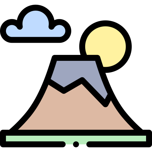 Fuji mountain Detailed Rounded Lineal color icon