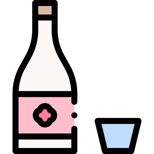 saké Detailed Rounded Lineal color Icône