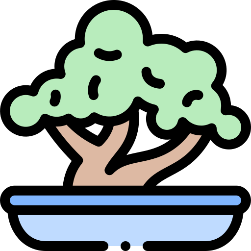 bonsai Detailed Rounded Lineal color icono