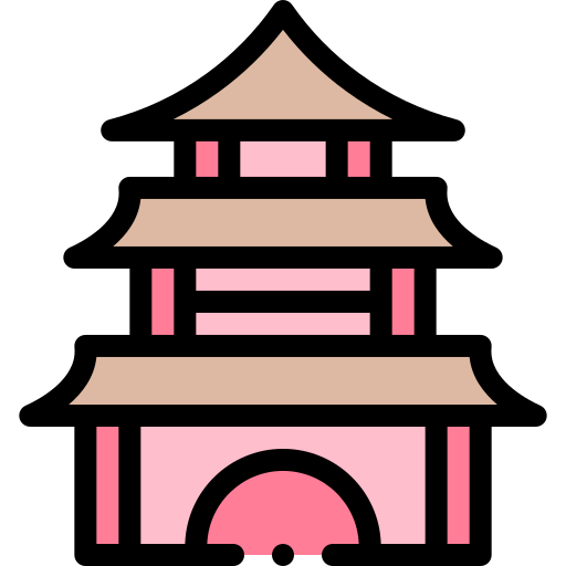 pagode Detailed Rounded Lineal color icon