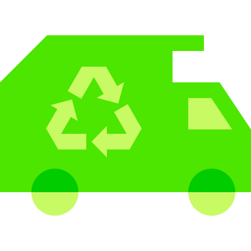 recycling vrachtwagen Basic Sheer Flat icoon