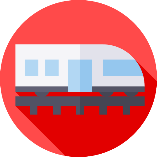kogel trein Flat Circular Flat icoon
