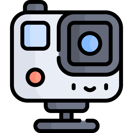 telecamera d'azione Kawaii Lineal color icona