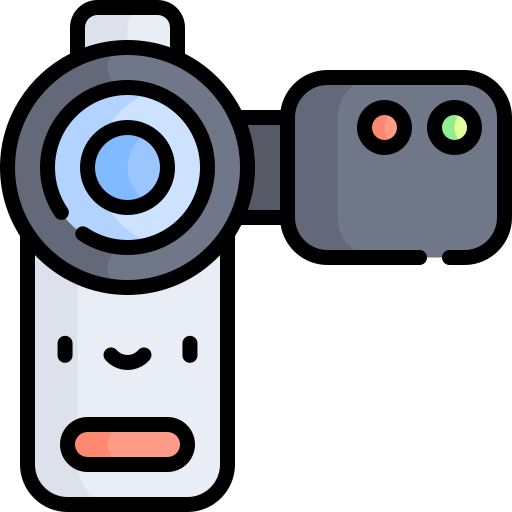 videocamera Kawaii Lineal color icona