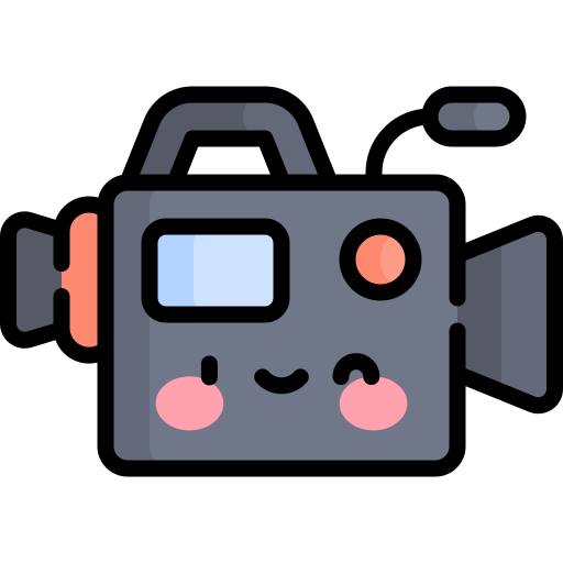 camara de video Kawaii Lineal color icono