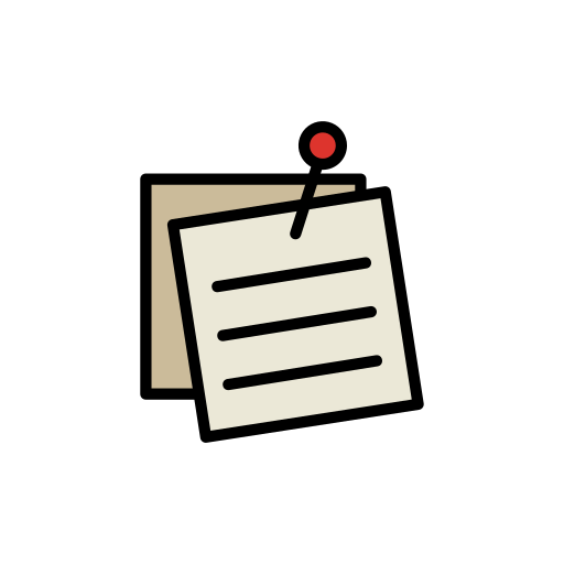 Note paper Generic Outline Color icon