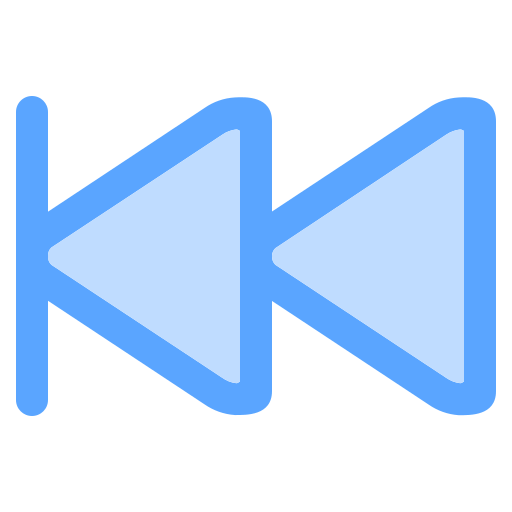 Fast backward Generic Blue icon