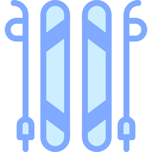 스키 타기 Detailed color Lineal color icon
