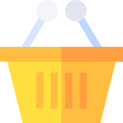Shopping basket Basic Straight Flat icon
