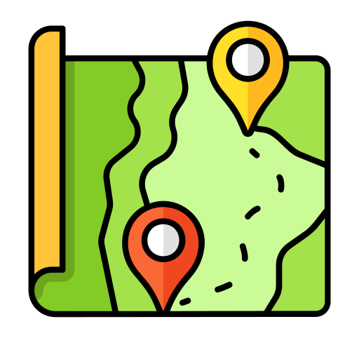 mapa podróży Generic Outline Color ikona